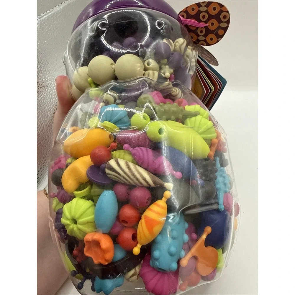 BATTAT B.POP-ARTY BEADS, 500 PCS JAR WITH HANDLE Lot 1
